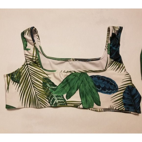 Boohoo Womens swim suit 2 piece size 20 Green Palm Print bikini - Picture 7 of 12